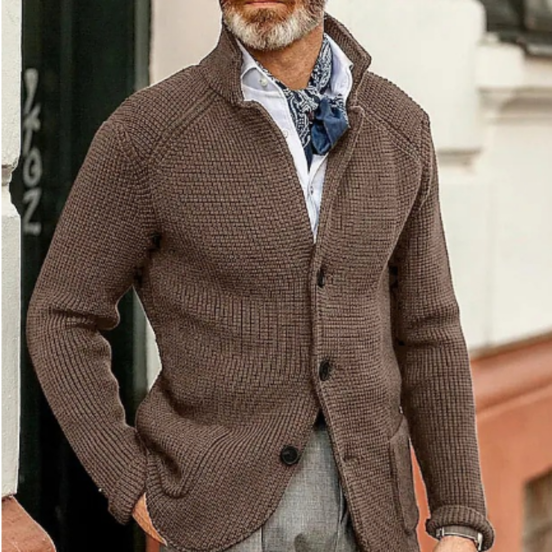 Heren Klassieke Strickjacke Winter | Lang, Fijngebreid