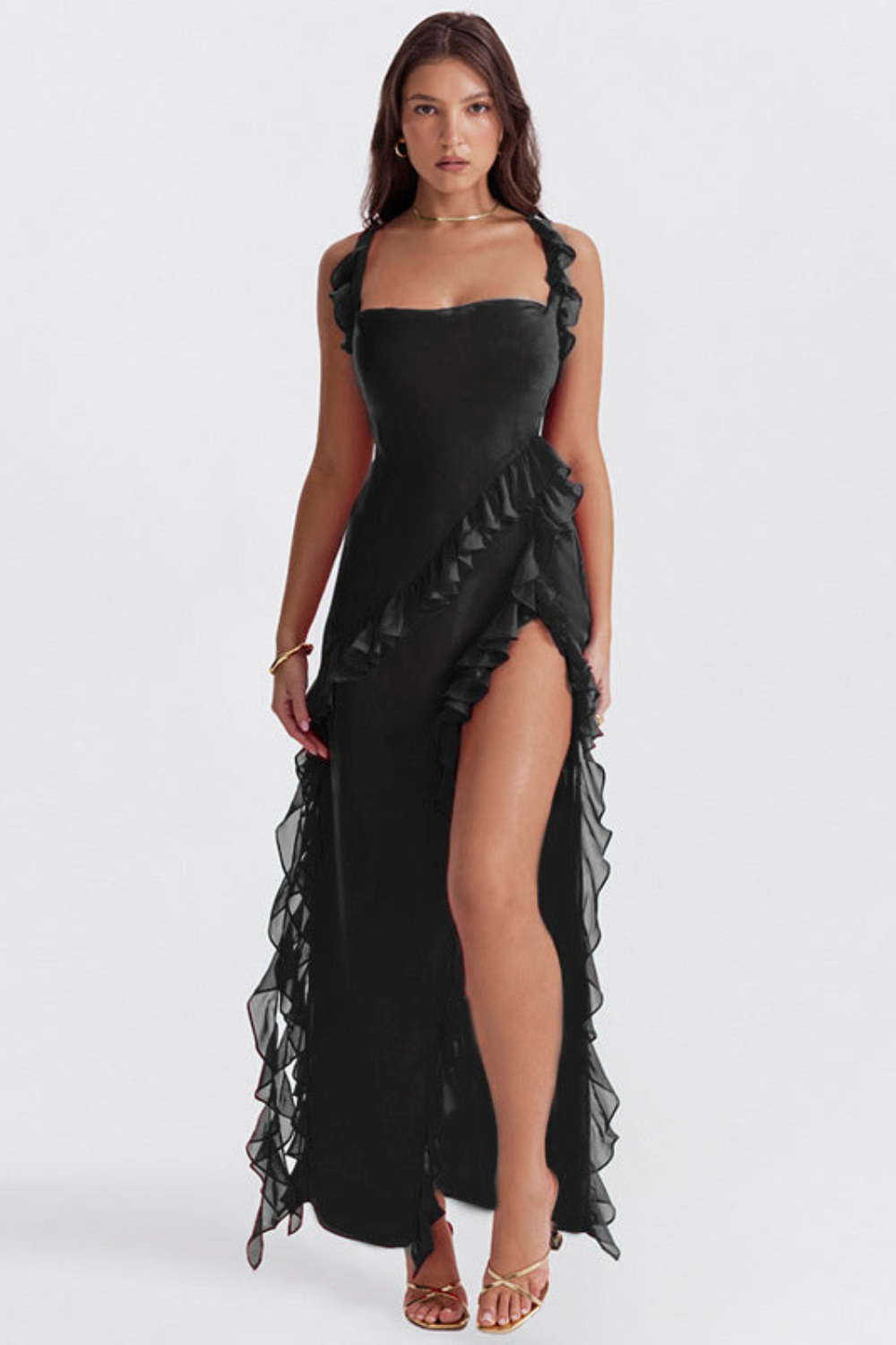 Dames Luxe Chiffon Avondjurk | Maxi