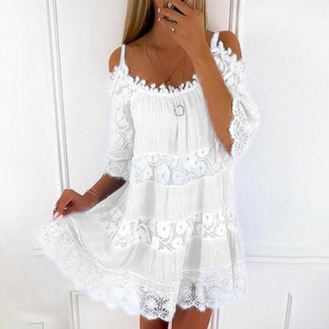 Dames Luchtige Kanten Zomerjurk | Mini