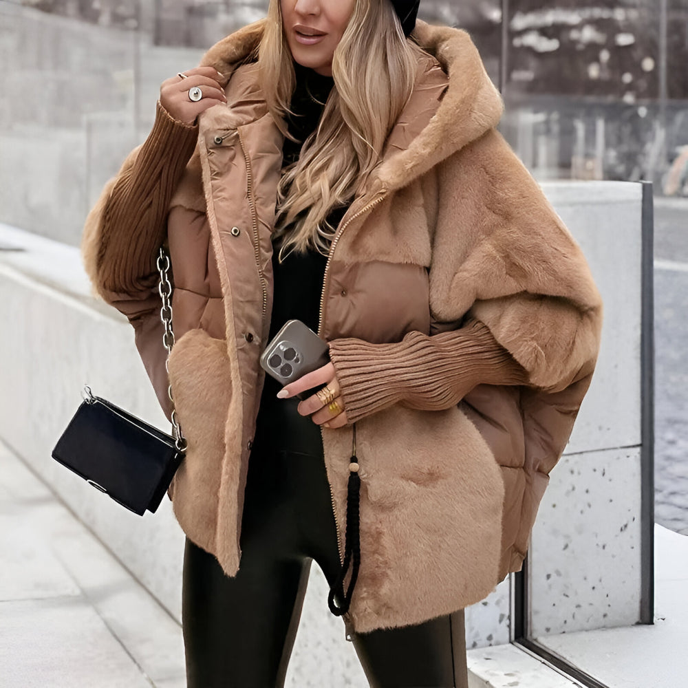 Dames Oversized Gewatteerde Winterjas – Warm Capuchon