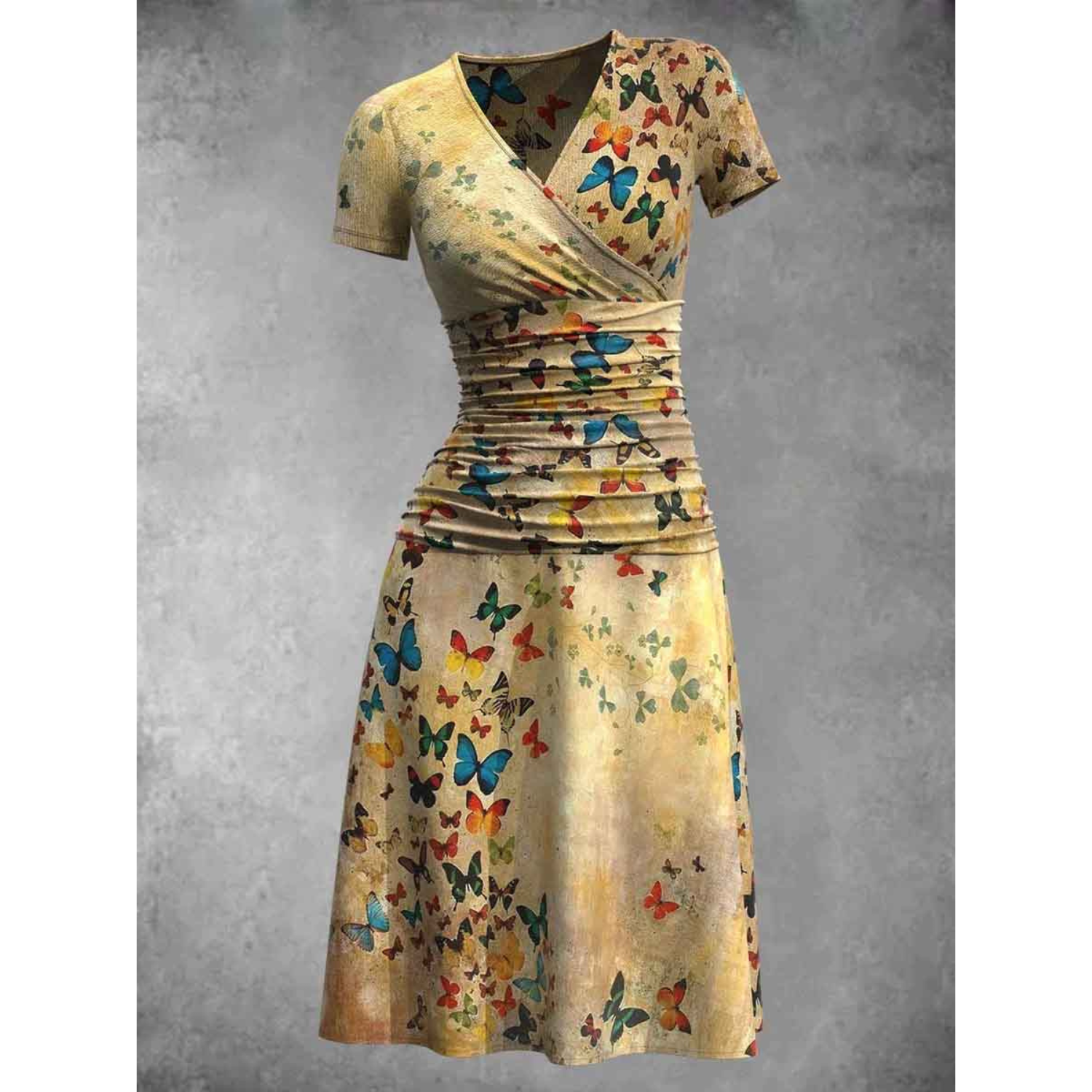 Dames Glinsterende vlinder zomerjurk | Midi