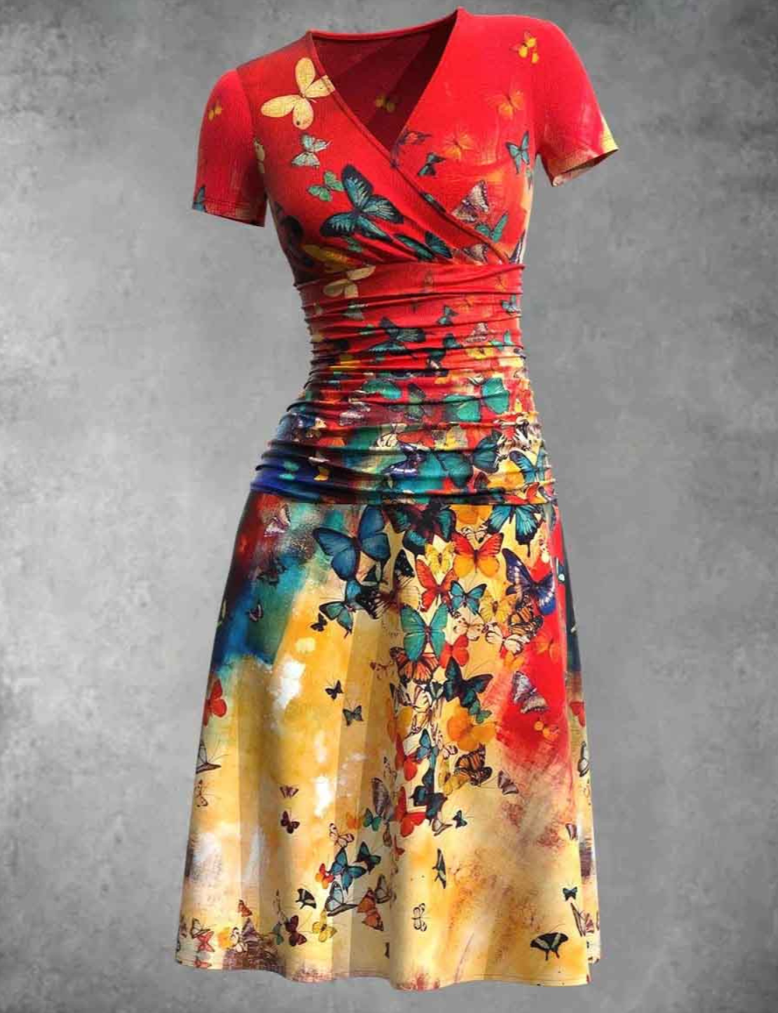 Dames Glinsterende vlinder zomerjurk | Midi