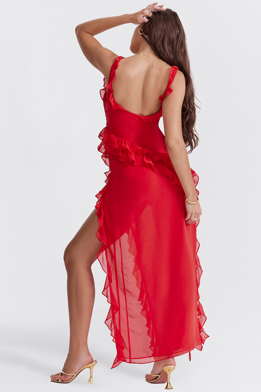 Dames Luxe Chiffon Avondjurk | Maxi