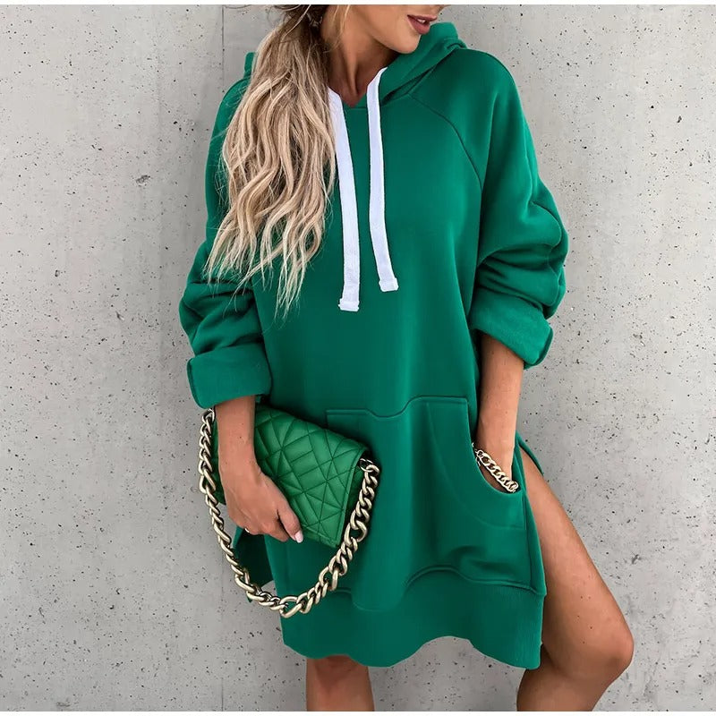 Dames Oversize Zomer Sweatshirt Jurk | Kapuzen, Lang