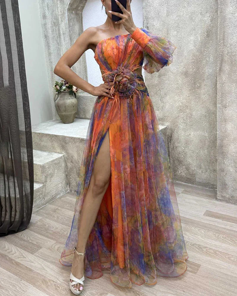Dames Elegante Chiffon Avondjurk | Maxi