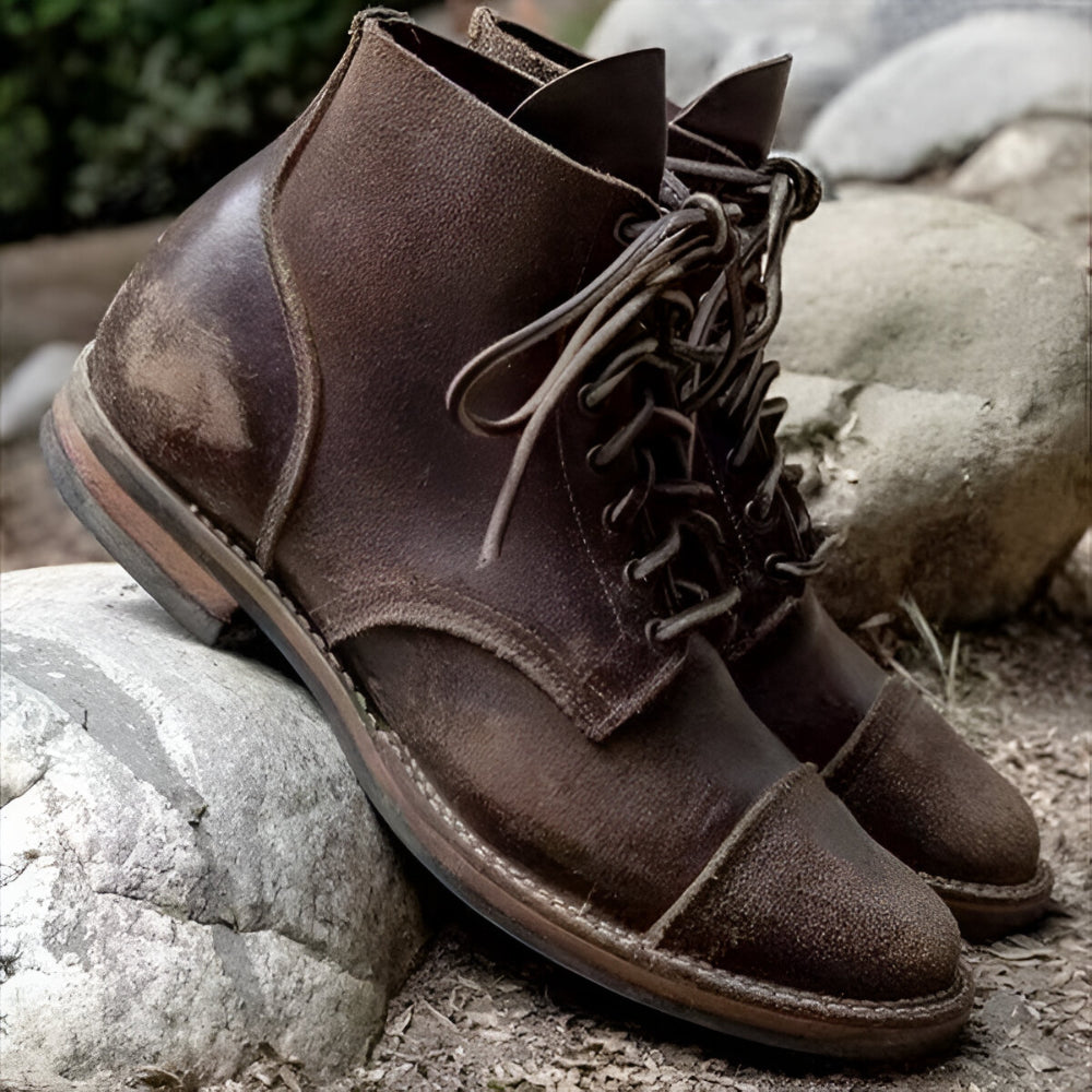 Heren Leren Veterboots – Casual Wintergevoerd