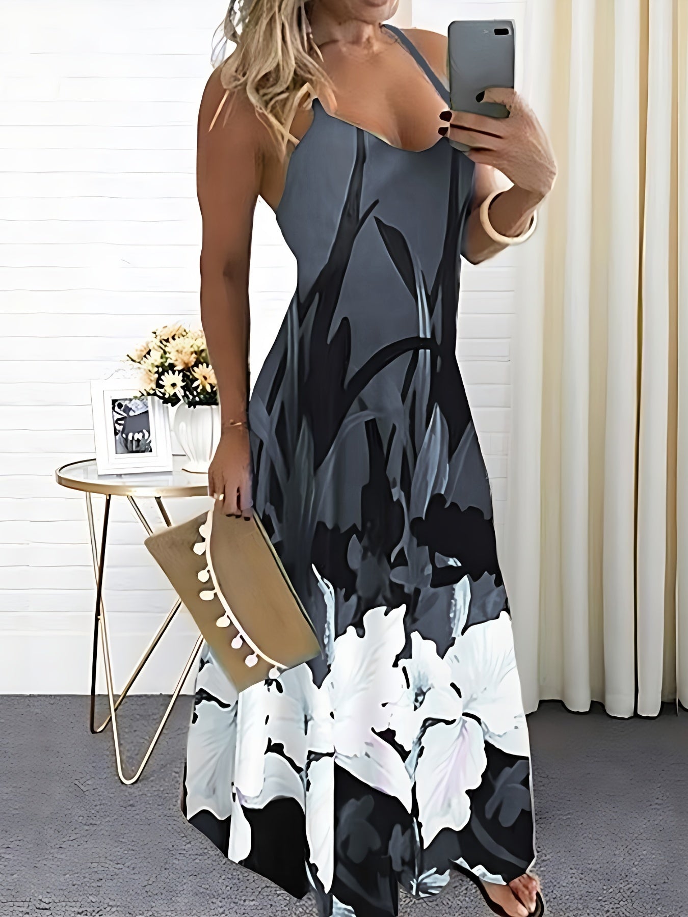 Dames Elegante maxi zomerjurk met tropische print | Maxi