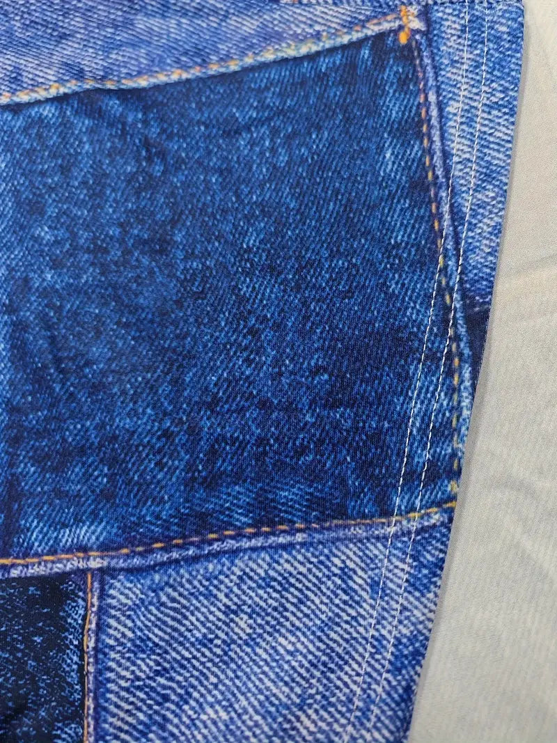 Dames Denim patchwork zomerjurk | Midi