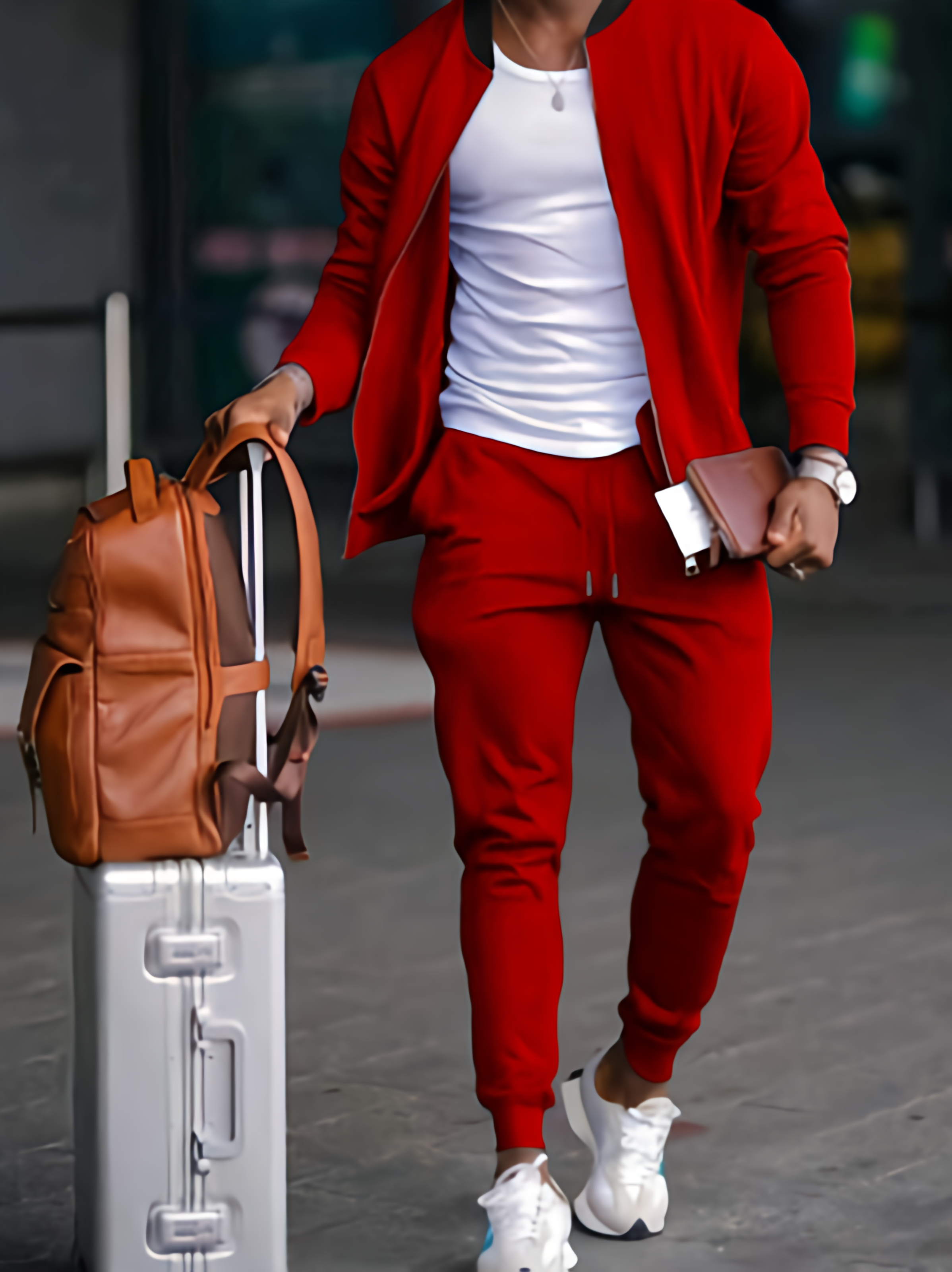 Heren slim-fit travel trainingspak | Lichtgewicht, ademend