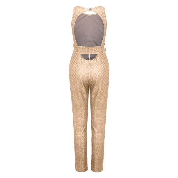 Dames glitter jumpsuit | Feestelijke gala uitstraling
