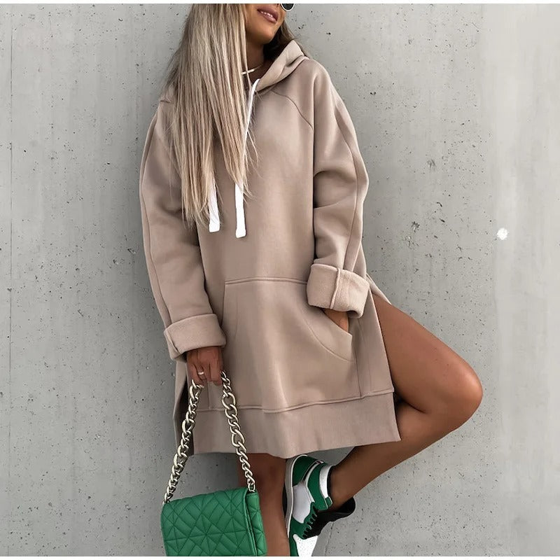 Dames Oversize Zomer Sweatshirt Jurk | Kapuzen, Lang