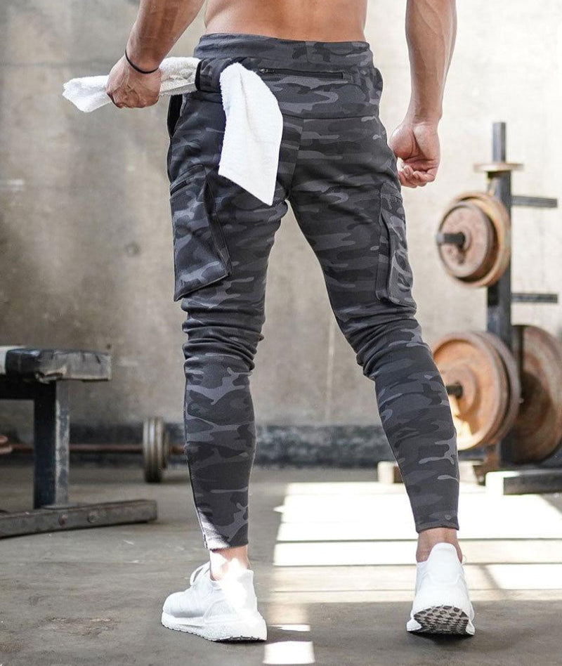 Pantaloni da jogging cargo slim fit da uomo | Vita elastica con coulisse