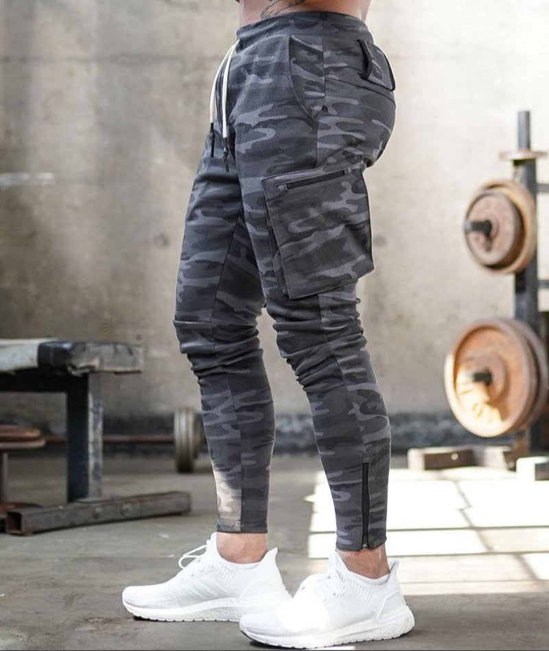 Pantaloni da jogging cargo slim fit da uomo | Vita elastica con coulisse