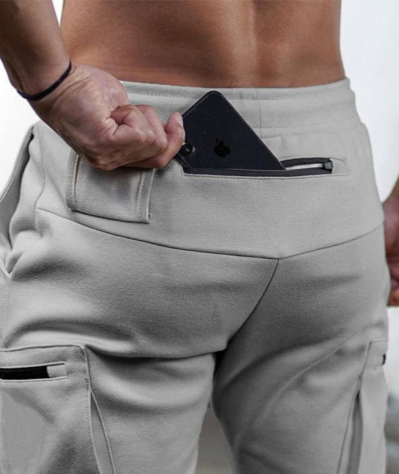 Pantaloni da jogging cargo slim fit da uomo | Vita elastica con coulisse