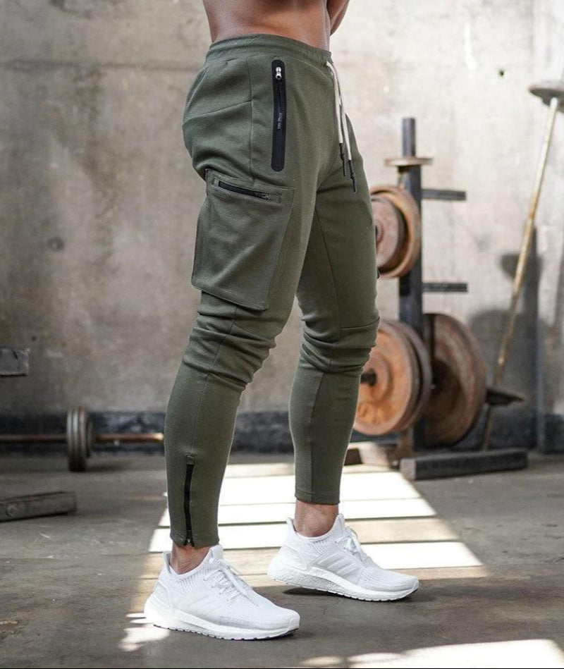 Pantaloni da jogging cargo slim fit da uomo | Vita elastica con coulisse
