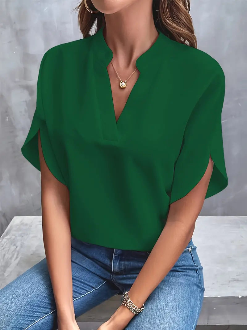Camicetta Elegante Estiva da Donna | Collo Alto, Manica Corta