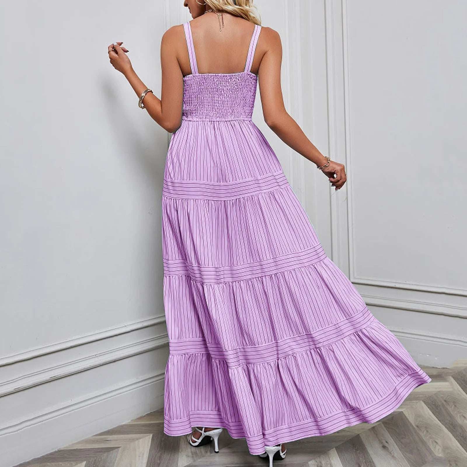 Dames Luchtige geplooide zomerjurk | Maxi