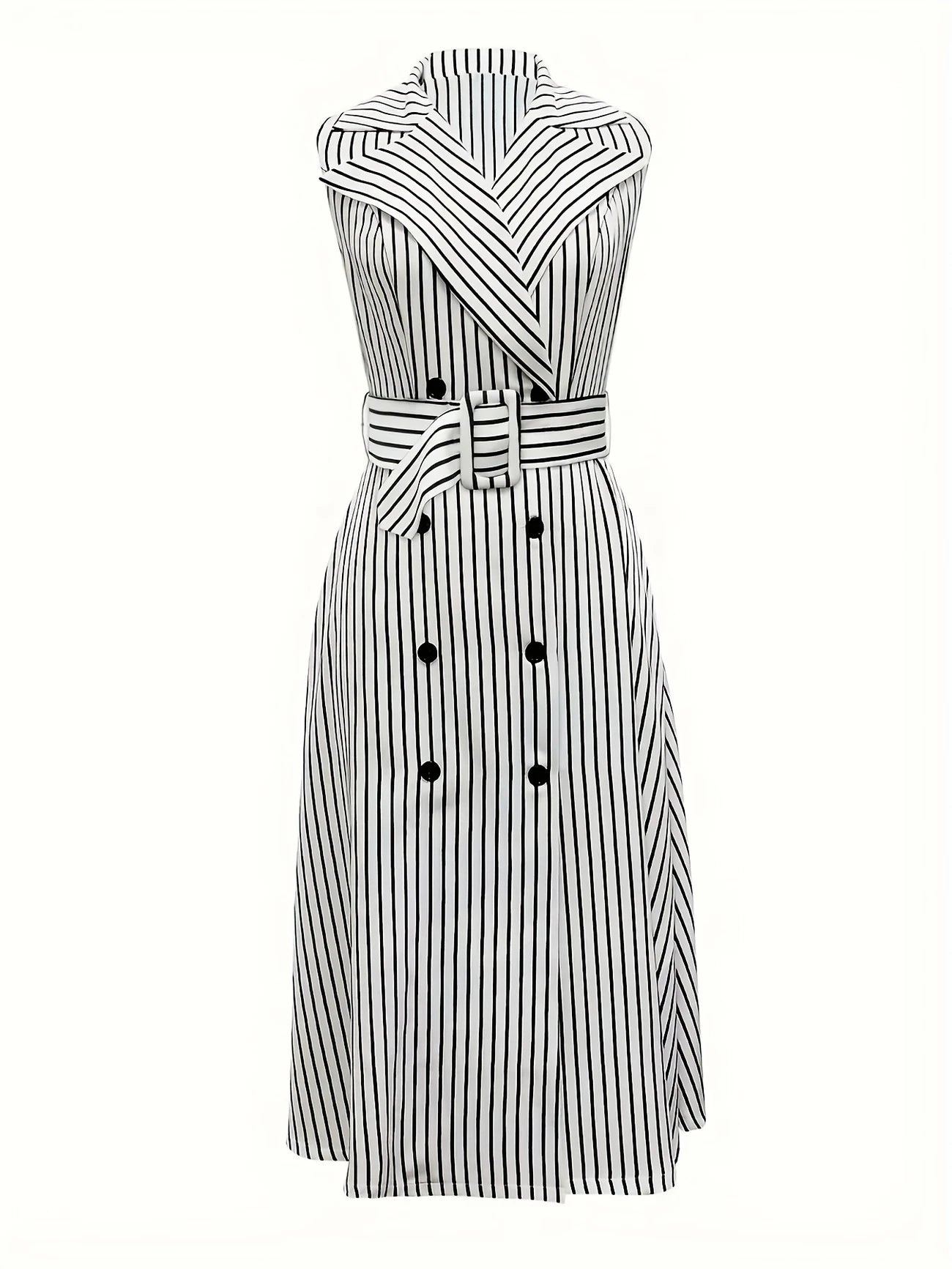 Dames Elegante zomerjurk met strepen | Midi