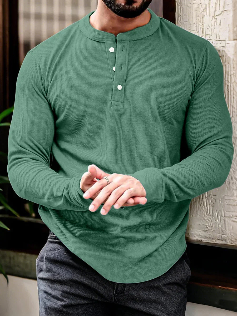 Heren Pullover T-shirt | Opstaande Kraag