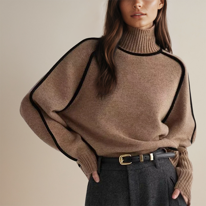 Dames Rollkraag Pullover | Lang, Strak Afgelijnd