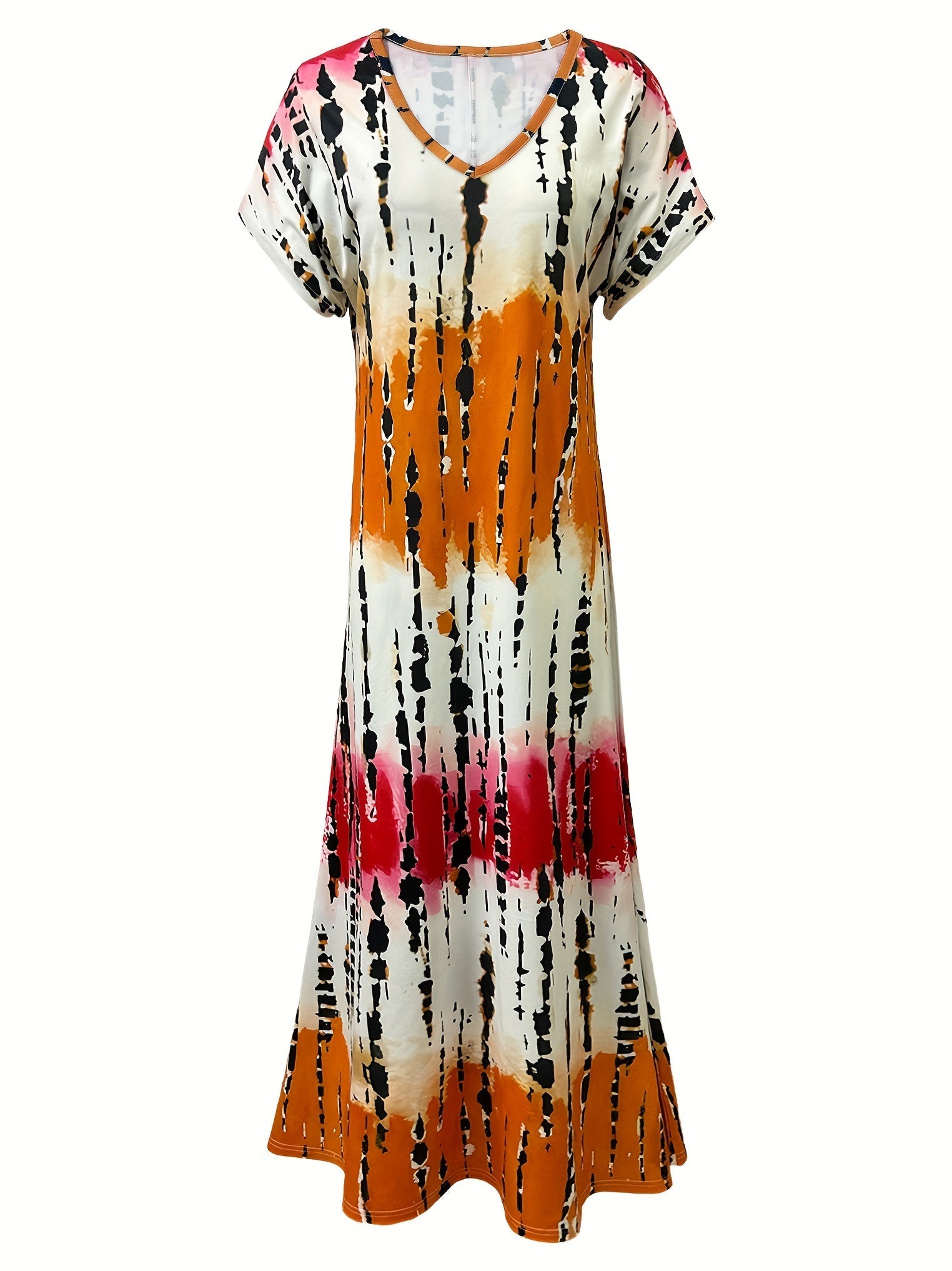 Abito estivo maxi da donna con esplosione di colori ariosi