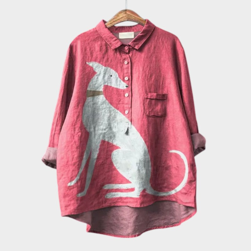Dames casual lange blouse | cartoonprint tuniek top