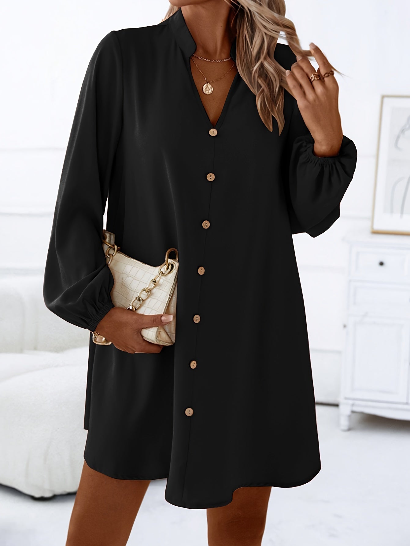 Dames Elegante Overhemd Zomerjurk | Mini