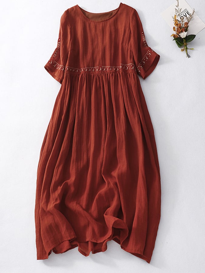 Dames Luchtige strandjurk met borduursel | Maxi