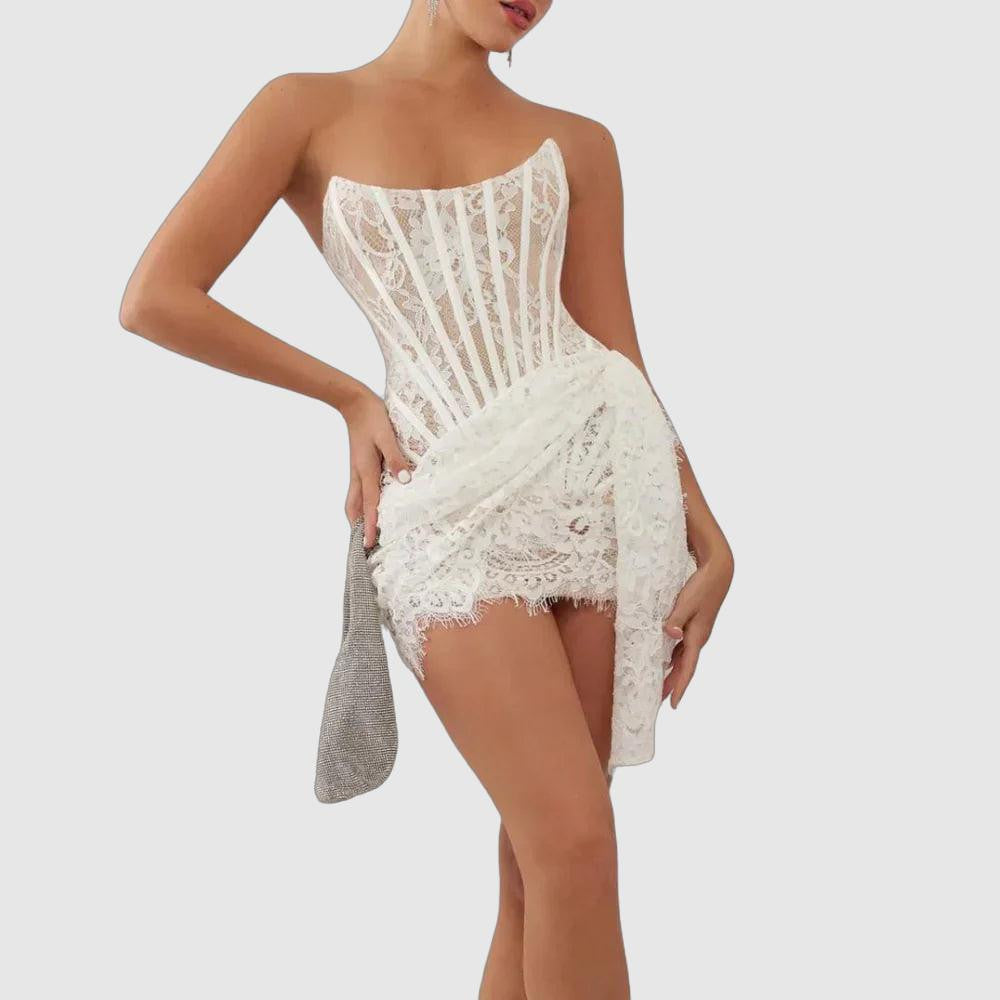 Dames Sexy Kanten Cocktailjurk | Mini