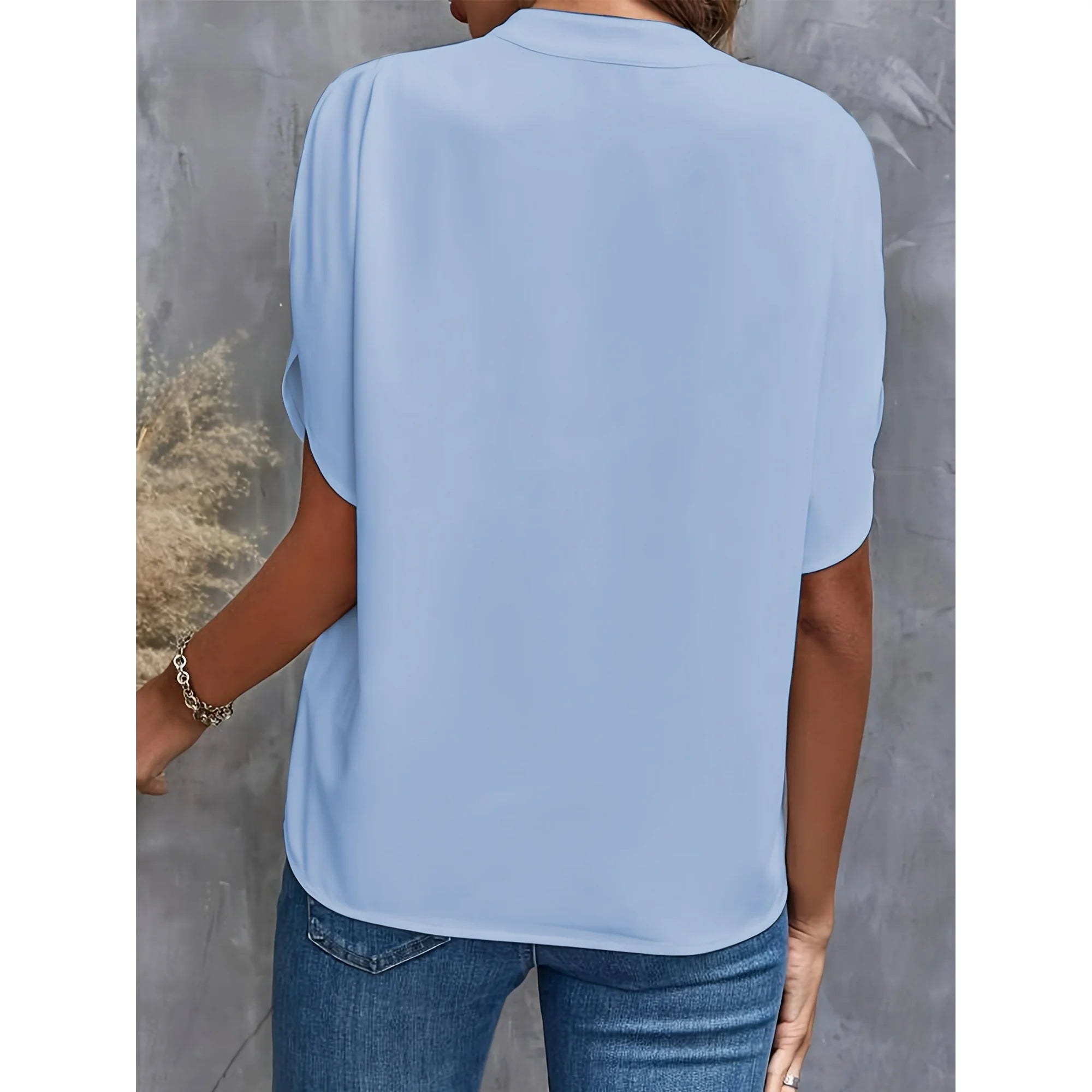Camicetta Elegante Estiva da Donna | Collo Alto, Manica Corta