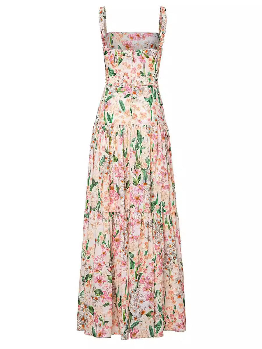 Dames Romantische Bloemenprint Zomerjurk | Maxi
