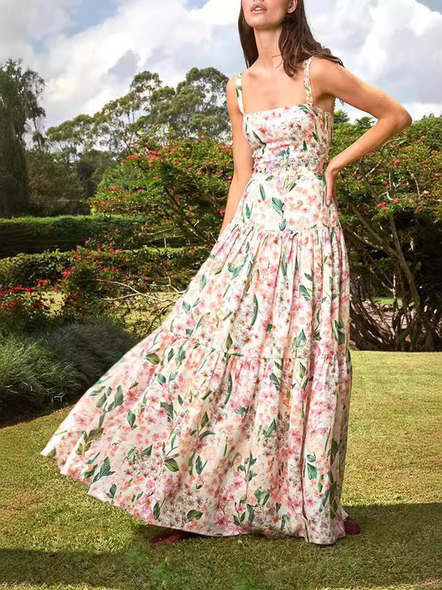 Dames Romantische Bloemenprint Zomerjurk | Maxi