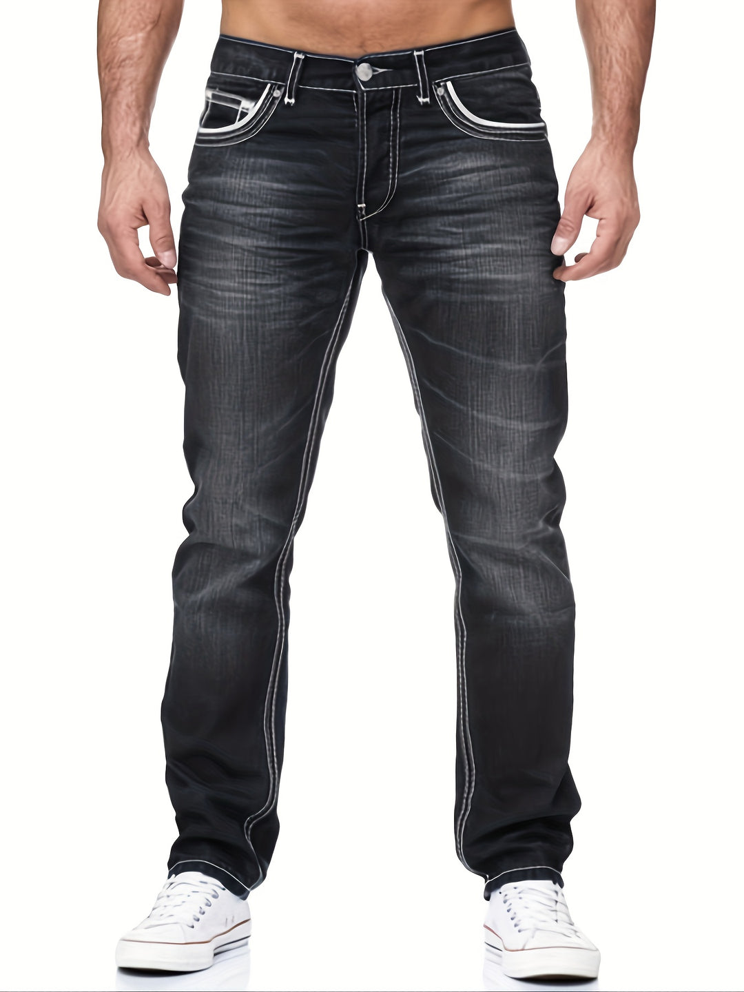 Heren Jeans Broek | Contrasterende Stiksels