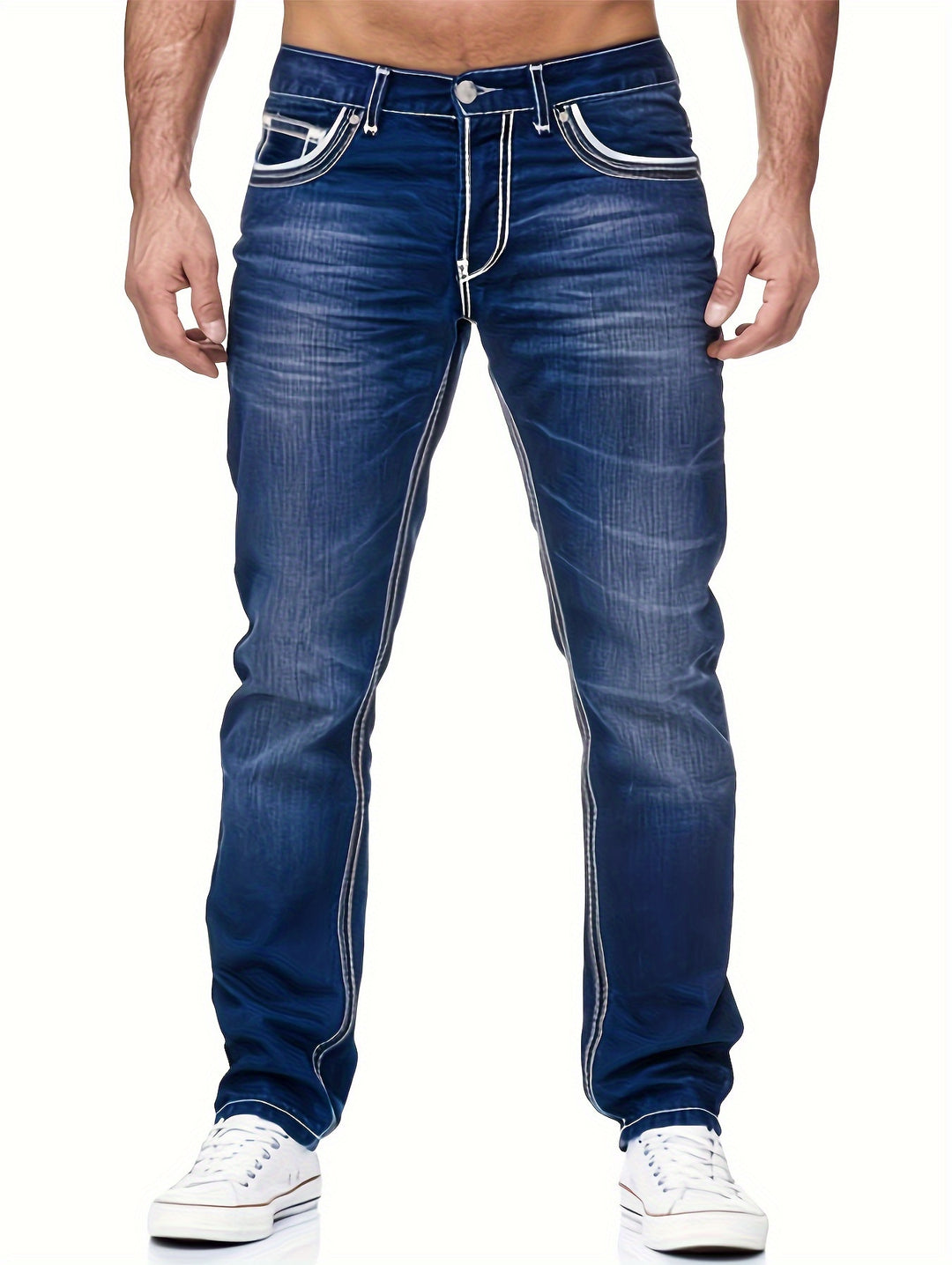 Heren Jeans Broek | Contrasterende Stiksels