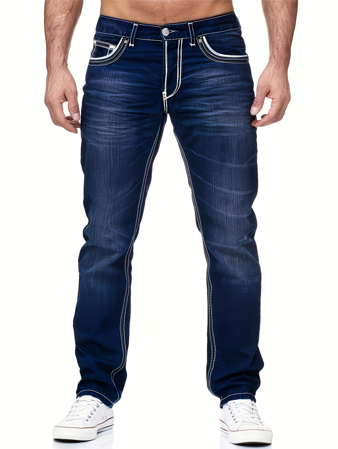 Heren Jeans Broek | Contrasterende Stiksels