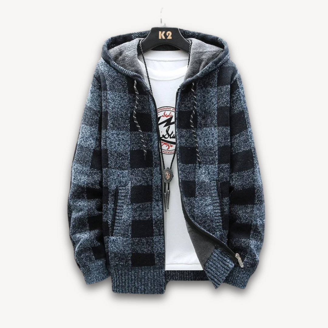Heren Warme Winter Hoodie | Fleecevoering, Ritssluiting