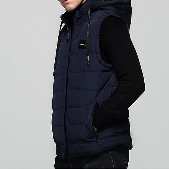 Gilet Invernale Caldo Uomo | Cappuccio, Chiusura Lampo
