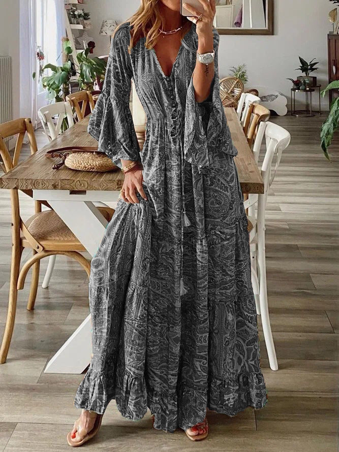 Abito estivo arioso da donna con stampa boho | Maxi