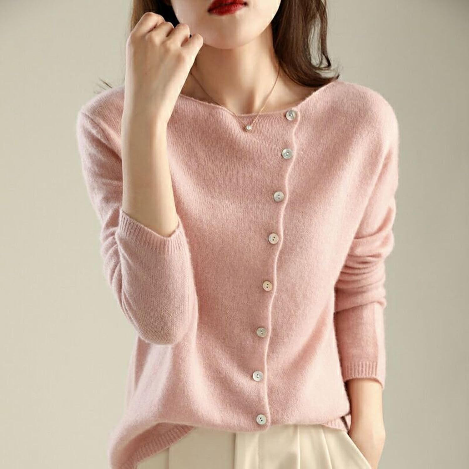Dames oversized lange trui | gebreid warm