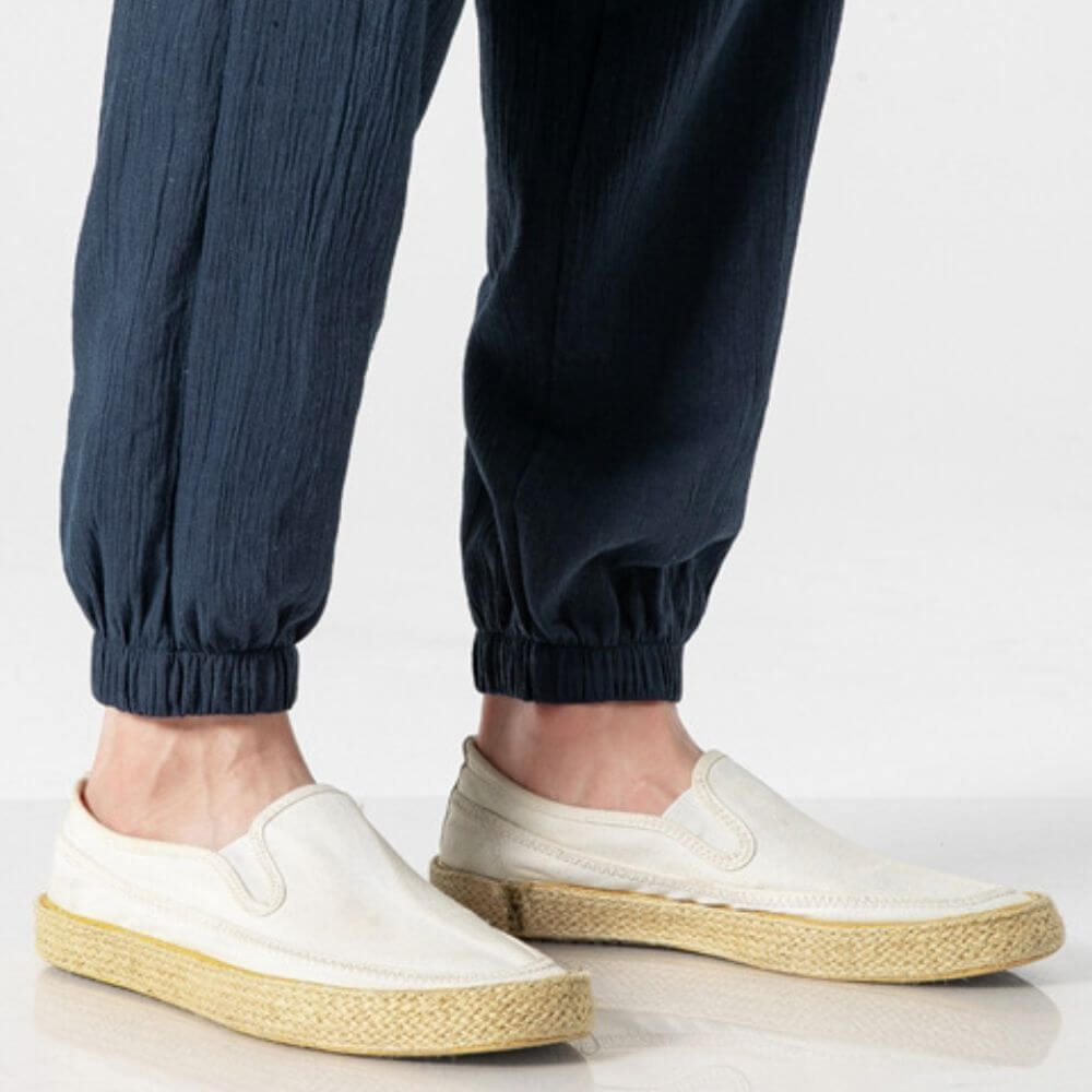Pantaloni Estivi Comodi da Uomo in Lino | Vestibilità Larga con Coulisse
