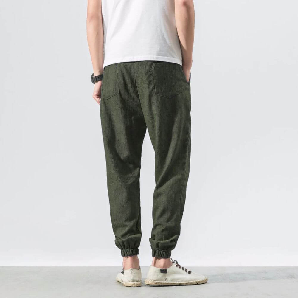Pantaloni Estivi Comodi da Uomo in Lino | Vestibilità Larga con Coulisse