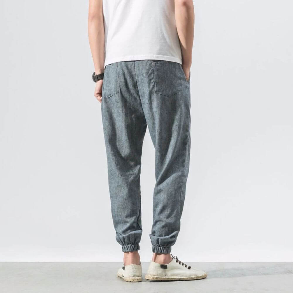 Pantaloni Estivi Comodi da Uomo in Lino | Vestibilità Larga con Coulisse