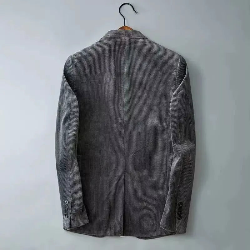 Blazer di velluto a coste autunnale da uomo | Sagomato, lungo