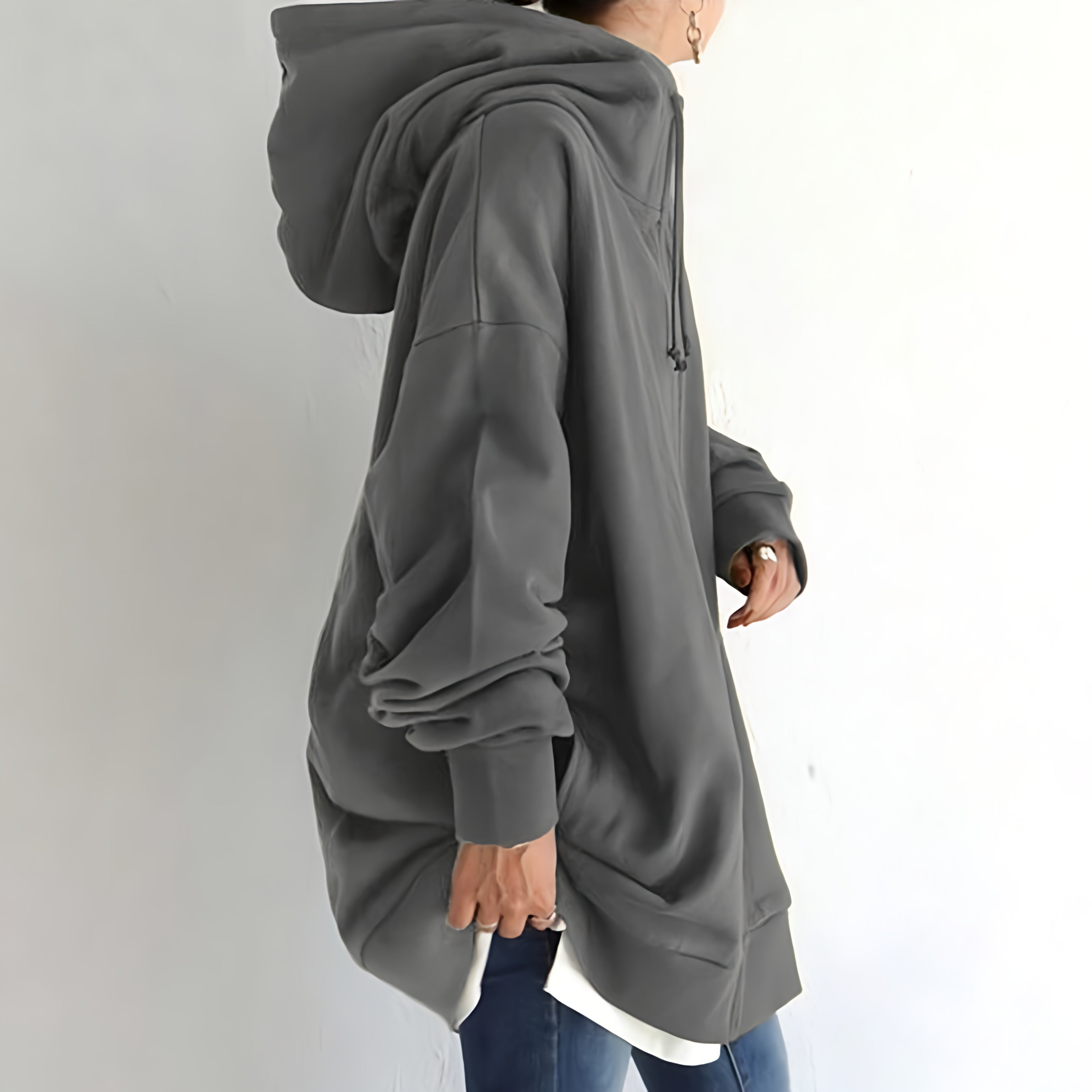 Felpa oversize da donna con cappuccio | Maniche lunghe, cappuccio