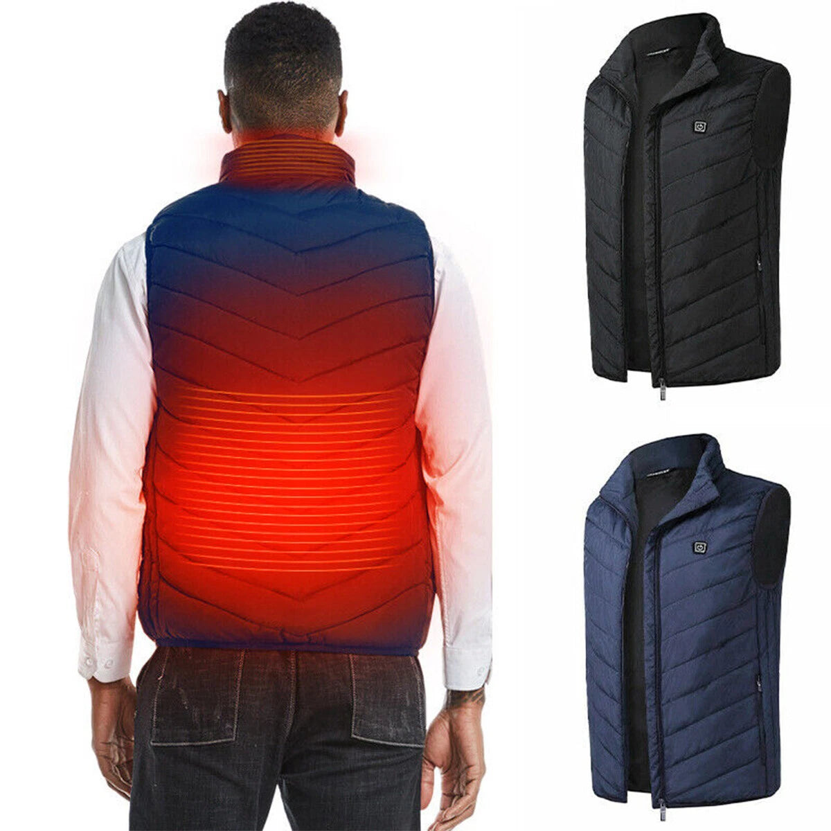 Gilet autunnale imbottito da uomo | Chiusura lampo, senza maniche