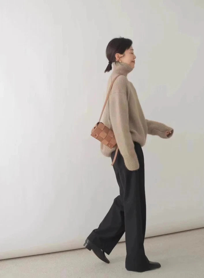 Dames Oversized Pullover | Rollkraag, Lang