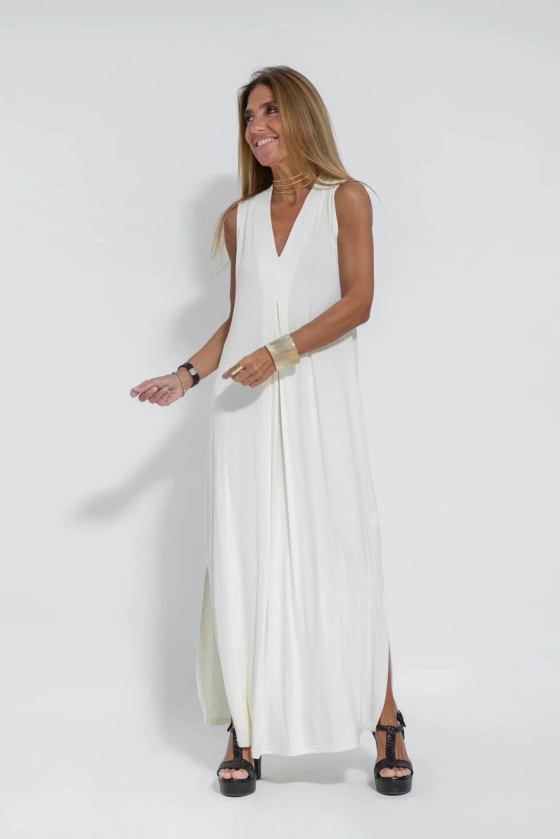 Dames Luchtige zomerjurk met V-hals | Maxi