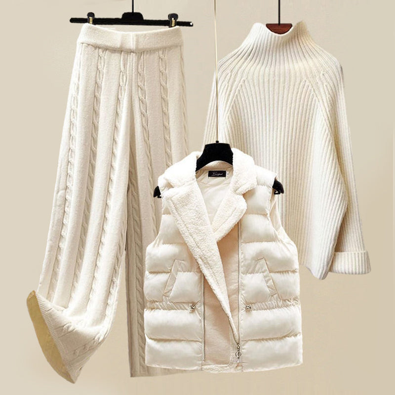 Dames Oversized Gebreide Set | Coltrui Kabelpatroon Bodywarmer