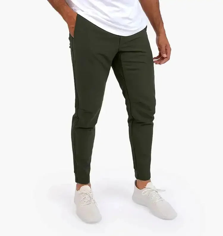 Pantaloni da jogging slim fit da uomo in misto cotone | Vita elastica con coulisse