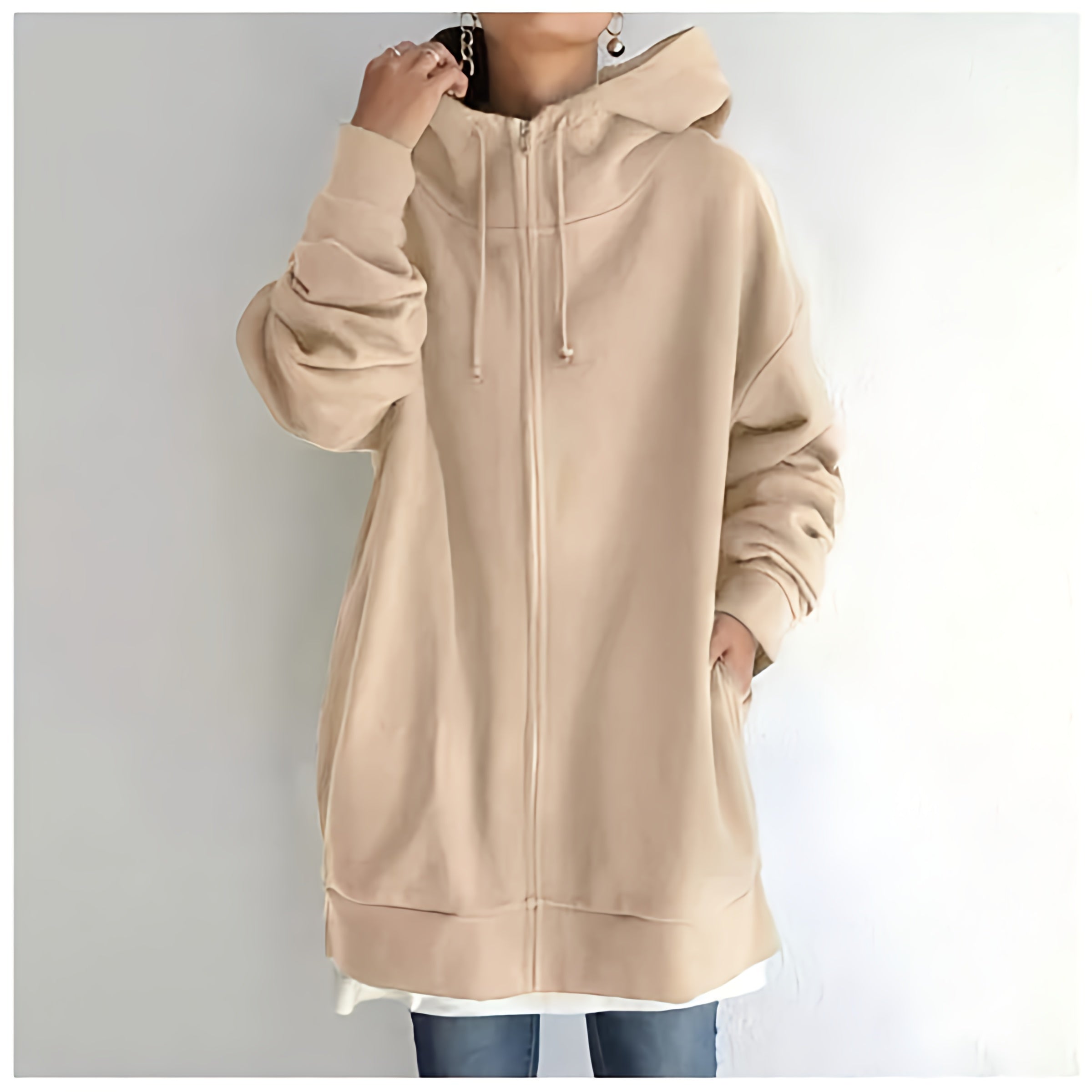 Felpa oversize da donna con cappuccio | Maniche lunghe, cappuccio